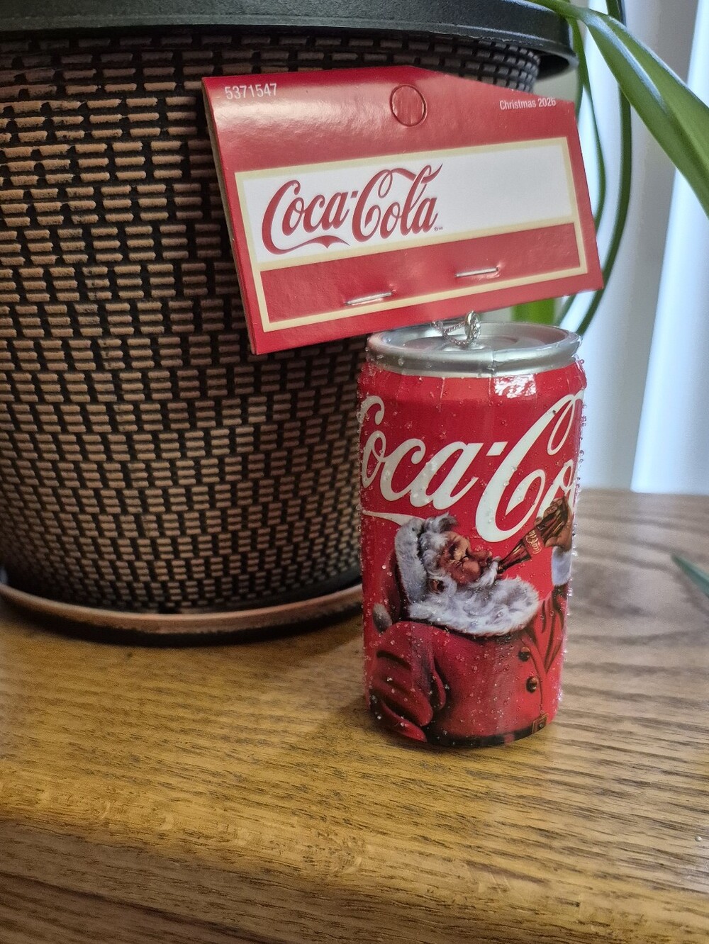 Coca Cola Red Santa Holiday Can Ornament. NEW WITH TAGS